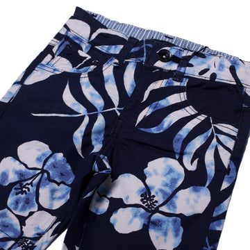 NEW BLUE COTTON FLOWERS PRINTED SHORTS 10
